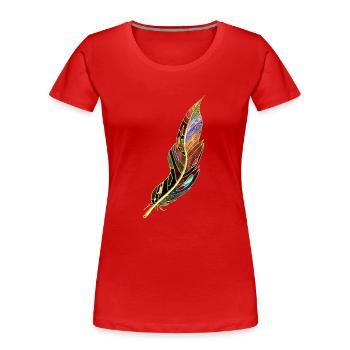 Plume - T-shirt bio Premium Femme - rouge - Devant - Mia (176cm)