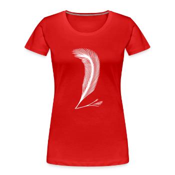 Feder Handschrift als Ausdruck des Charakters - Frauen Premium Bio T-Shirt - Rot - Vorne - Mia (176cm)