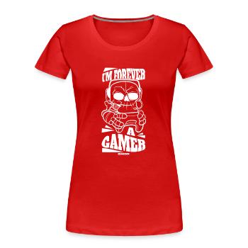 Game Nerd Spielkonsole Gaming zocken Gamepad - Frauen Premium Bio T-Shirt - Rot - Vorne - Mia (176cm)