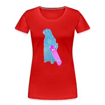 Marmot Woodchuck or Groundhog Skateboarding - Women's Premium Organic T-Shirt - red - Front - Mia (176cm)
