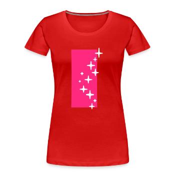Letter I Glitter - Women's Premium Organic T-Shirt - red - Front - Mia (176cm)
