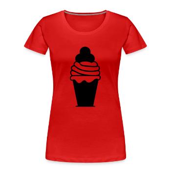 Glace Sundae - T-shirt bio Premium Femme - rouge - Devant - Mia (176cm)