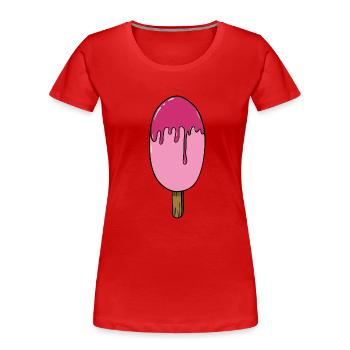 Crème glacée | Crème glacée rose | Sucettes glacées | Glace - T-shirt bio Premium Femme - rouge - Devant - Mia (176cm)