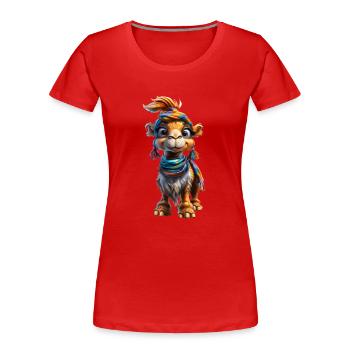 Toons #lovely chameau cool - T-shirt bio Premium Femme - rouge - Devant - Mia (176cm)