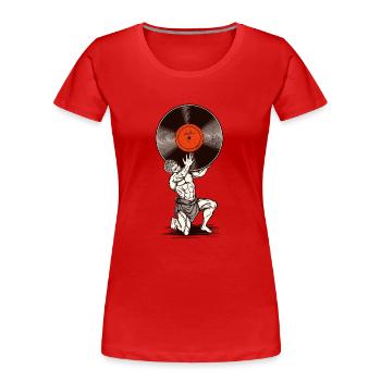 Vinyl-Statue - Frauen Premium Bio T-Shirt - Rot - Vorne - Mia (176cm)