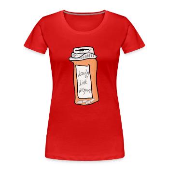 Rire, Vie, Lithium - T-shirt bio Premium Femme - rouge - Devant - Mia (176cm)
