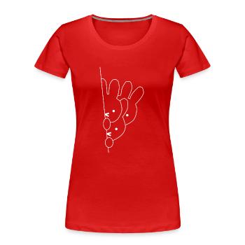 Kaninchen - Frauen Premium Bio T-Shirt - Rot - Vorne - Mia (176cm)