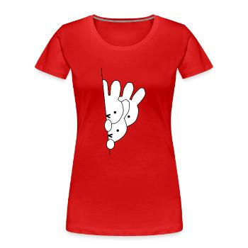 Kaninchen - Frauen Premium Bio T-Shirt - Rot - Vorne - Mia (176cm)