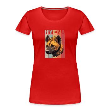 Hyène Head Style rétro - T-shirt bio Premium Femme - rouge - Devant - Mia (176cm)