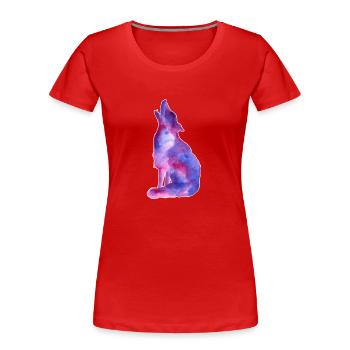 Galaxy Wolf - T-shirt bio Premium Femme - rouge - Devant - Mia (176cm)