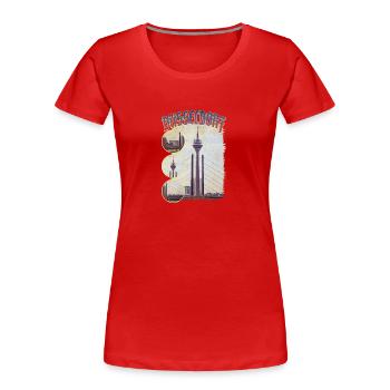 Düsseldorf Allemagne Ville Skyline Accueil Amour - T-shirt bio Premium Femme - rouge - Devant - Mia (176cm)