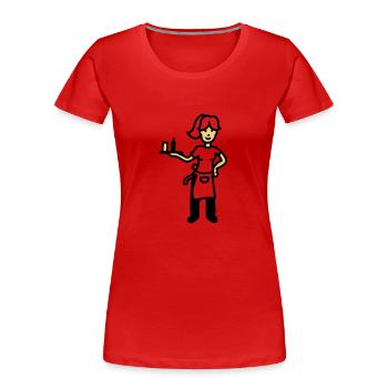 Kellnerin - Frauen Premium Bio T-Shirt - Rot - Vorne - Mia (176cm)