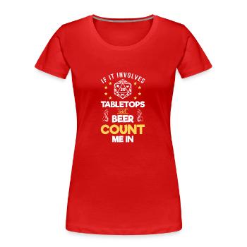 Joueur de jeu de table Rpg - T-shirt bio Premium Femme - rouge - Devant - Mia (176cm)