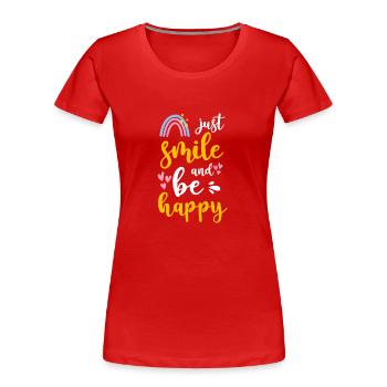 Glück Positiv Urlaub - Frauen Premium Bio T-Shirt - Rot - Vorne - Mia (176cm)