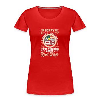 Abenteuer Ausflug Erlebnis Freiheit - Frauen Premium Bio T-Shirt - Rot - Vorne - Mia (176cm)