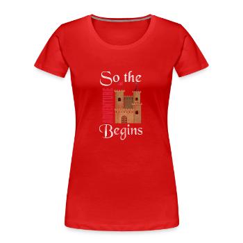 Chevalier, Roi, Héros, Templiers - T-shirt bio Premium Femme - rouge - Devant - Mia (176cm)