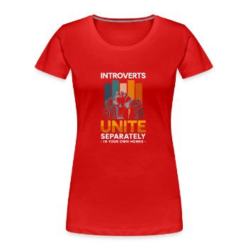 Timidité misanthrope antisociale - T-shirt bio Premium Femme - rouge - Devant - Mia (176cm)