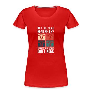 Cows Dairy Cow Farmer - Women's Premium Organic T-Shirt - red - Front - Mia (176cm)