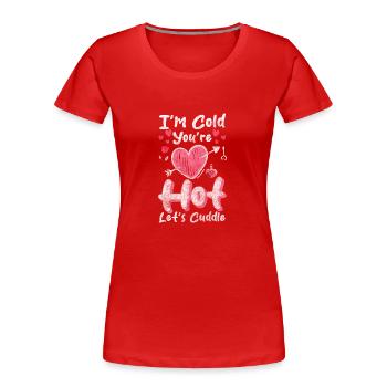 Beziehung Zuneigung Romantisch - Frauen Premium Bio T-Shirt - Rot - Vorne - Mia (176cm)