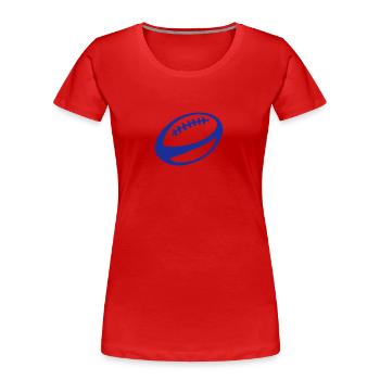ballon rugby 2409 - T-shirt bio Premium Femme - rouge - Devant - Mia (176cm)
