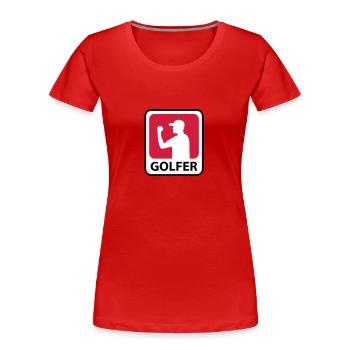 Golfer Winner - Frauen Premium Bio T-Shirt - Rot - Vorne - Mia (176cm)