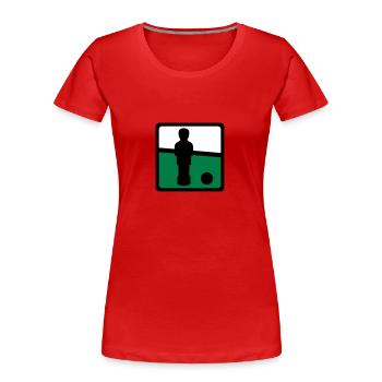 Kicker - Frauen Premium Bio T-Shirt - Rot - Vorne - Mia (176cm)
