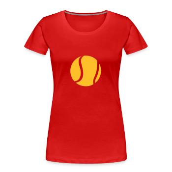 Tennisball, Tennis - Frauen Premium Bio T-Shirt - Rot - Vorne - Mia (176cm)