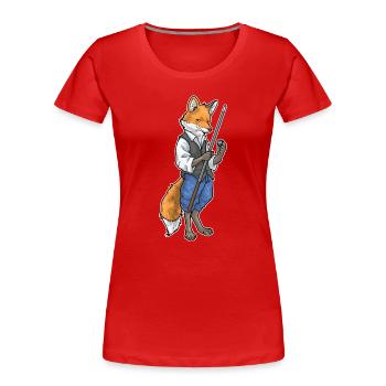 Fuchs Billiard Queue Sport - Frauen Premium Bio T-Shirt - Rot - Vorne - Mia (176cm)