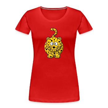 Leopard - Frauen Premium Bio T-Shirt - Rot - Vorne - Mia (176cm)