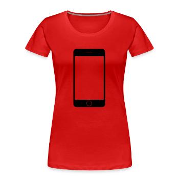 Handy Smartphone - Frauen Premium Bio T-Shirt - Rot - Vorne - Mia (176cm)