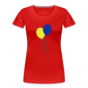 luftballons - Frauen Premium Bio T-Shirt - Rot - Vorne - Mia (176cm)