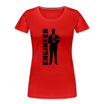 Ingenieur - Frauen Premium Bio T-Shirt - Rot - Vorne - Mia (176cm)