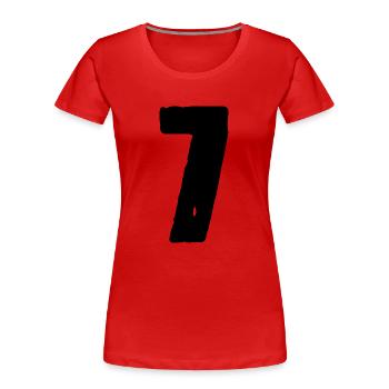 Maillot numéro 7 - T-shirt bio Premium Femme - rouge - Devant - Mia (176cm)