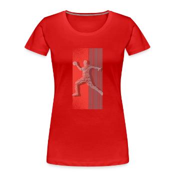 Handballeur Handballeur - T-shirt bio Premium Femme - rouge - Devant - Mia (176cm)