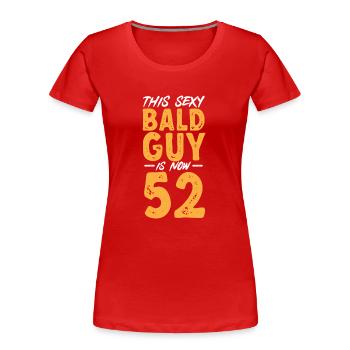 Tête chauve Calvitie Barbe Tête chauve - T-shirt bio Premium Femme - rouge - Devant - Mia (176cm)