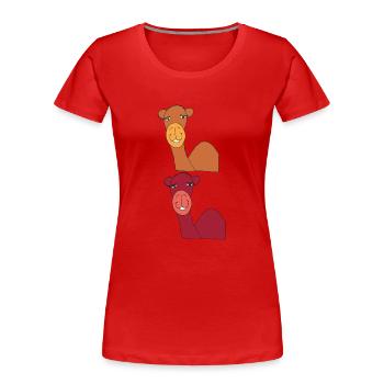 chameau double - T-shirt bio Premium Femme - rouge - Devant - Mia (176cm)