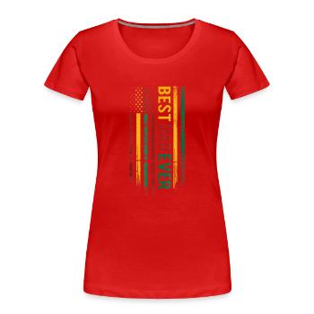 Juneteenth Vatertag Bester Vater aller Zeiten US-Flagge - Frauen Premium Bio T-Shirt - Rot - Vorne - Mia (176cm)