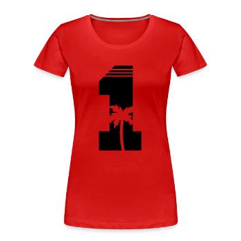 1 - T-shirt bio Premium Femme - rouge - Devant - Mia (176cm)