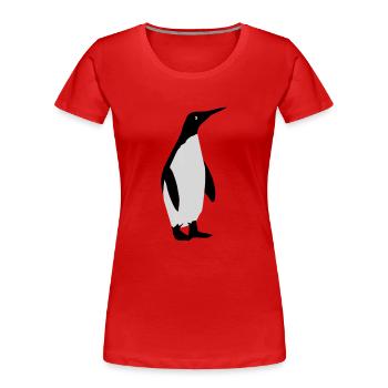 Pinguin - Frauen Premium Bio T-Shirt - Rot - Vorne - Mia (176cm)