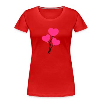 Luftballons - Frauen Premium Bio T-Shirt - Rot - Vorne - Mia (176cm)
