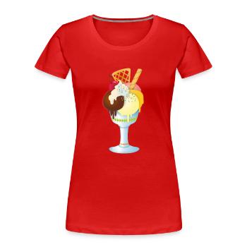 Eiscreme - Frauen Premium Bio T-Shirt - Rot - Vorne - Mia (176cm)
