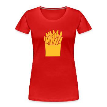 Pommes - Frauen Premium Bio T-Shirt - Rot - Vorne - Mia (176cm)