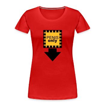 penis_only - T-shirt bio Premium Femme - rouge - Devant - Mia (176cm)