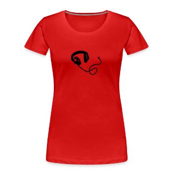 Headphones - Women's Premium Organic T-Shirt - red - Front - Mia (176cm)