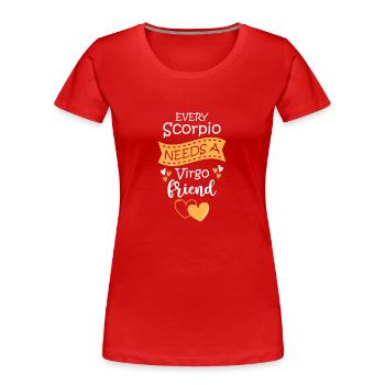 Zodiac sign Element August - Women's Premium Organic T-Shirt - red - Front - Mia (176cm)