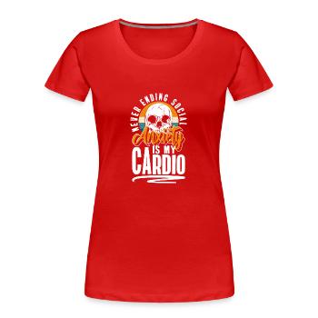 Sarcasm Crowd Mean - Women's Premium Organic T-Shirt - red - Front - Mia (176cm)