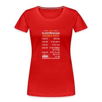 Électricité Artisanat Tension Foudre - T-shirt bio Premium Femme - rouge - Devant - Mia (176cm)