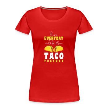 Mexikanisch Feinschmecker Sombrero Burrito - Frauen Premium Bio T-Shirt - Rot - Vorne - Mia (176cm)