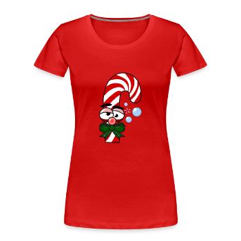 Besoffene Zuckerstange - Frauen Premium Bio T-Shirt - Rot - Vorne - Mia (176cm)