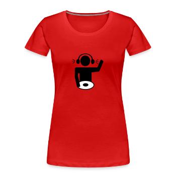 DJ - Frauen Premium Bio T-Shirt - Rot - Vorne - Mia (176cm)